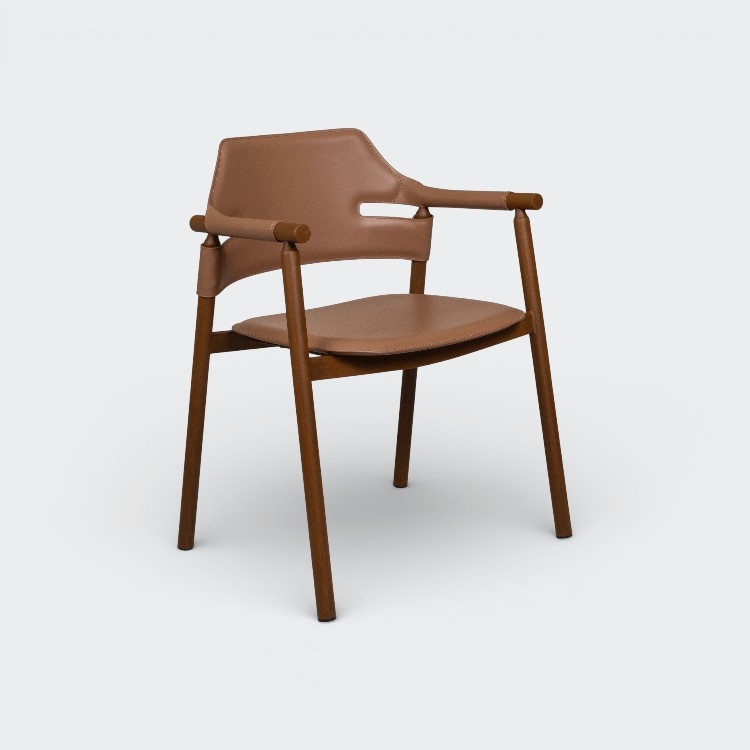 כסא אוכל סלינה מתכת חום 