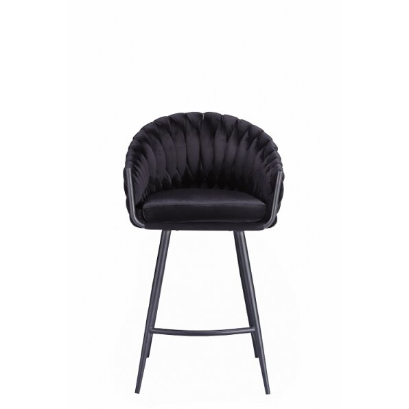 כסא בר מילה רגל שחור  (מגוון צבעים ארוג/קטיפה)