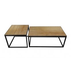 501059918011 - סט 2 שולחן קפה מלבן עץ אורן דייגו